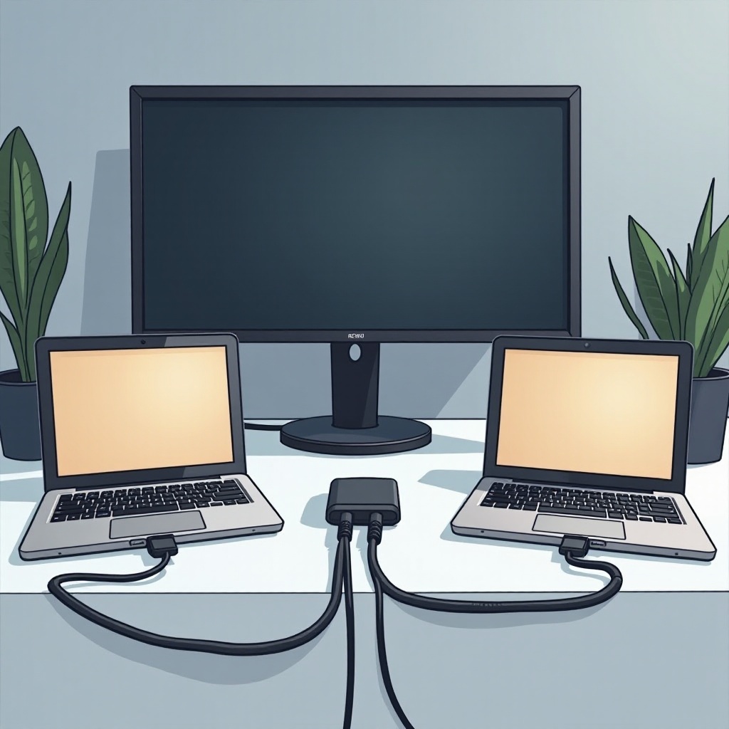 cables para conectar dos computadoras a un monitor