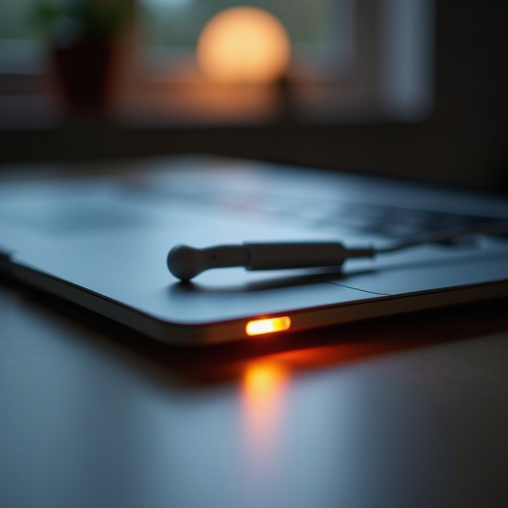 luz de carga del macbook naranja