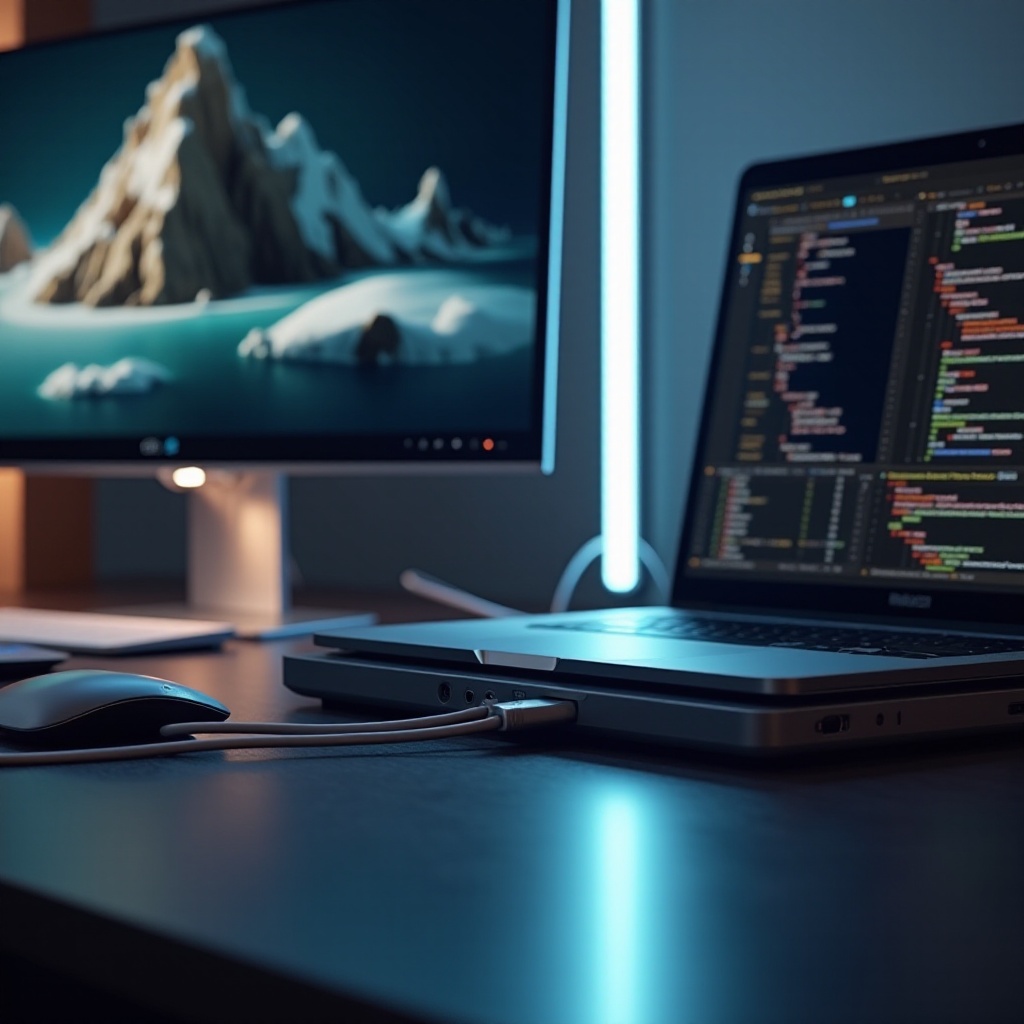 dok laptop input ganda kabel untuk tampilan dan monitor