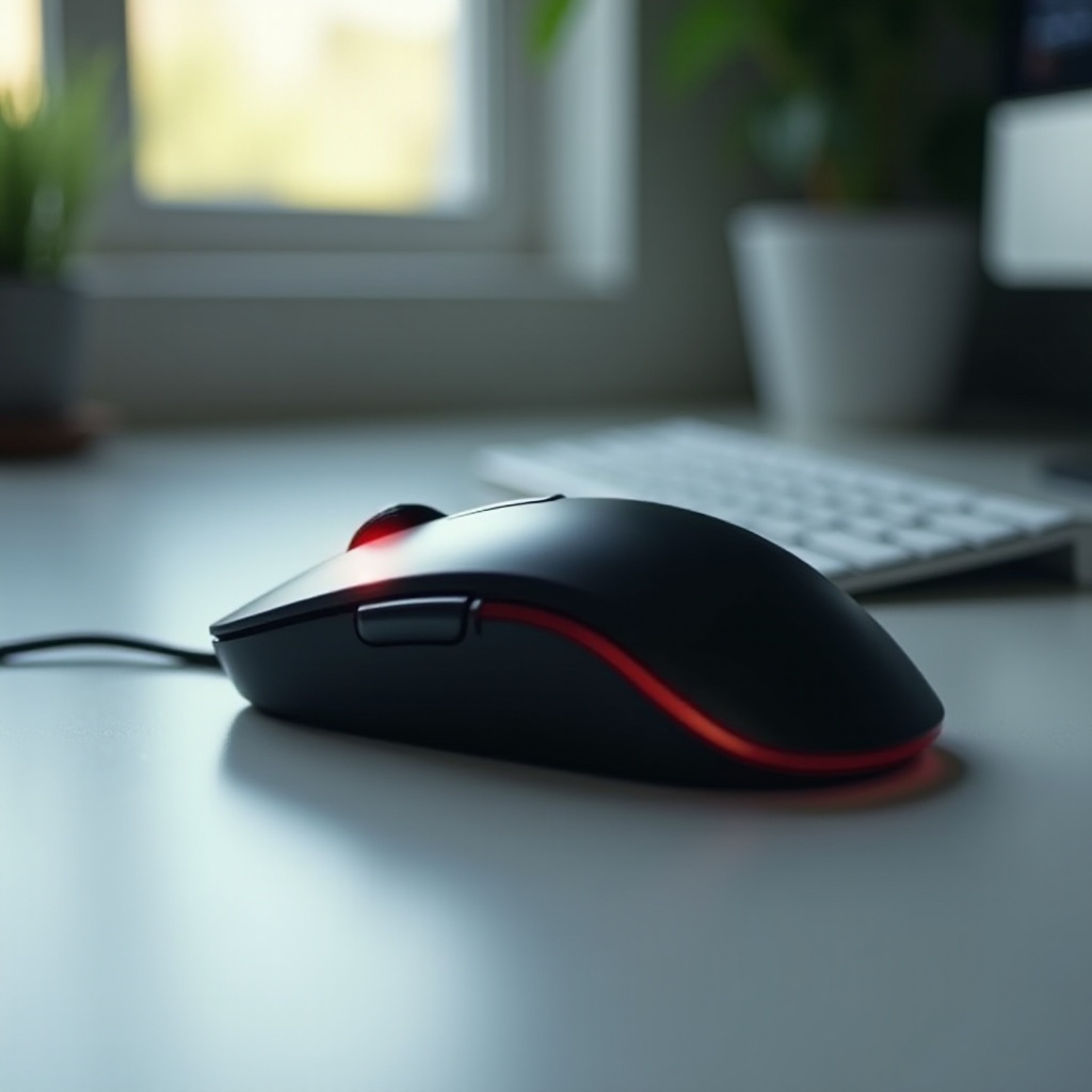 ratón logitech luz roja