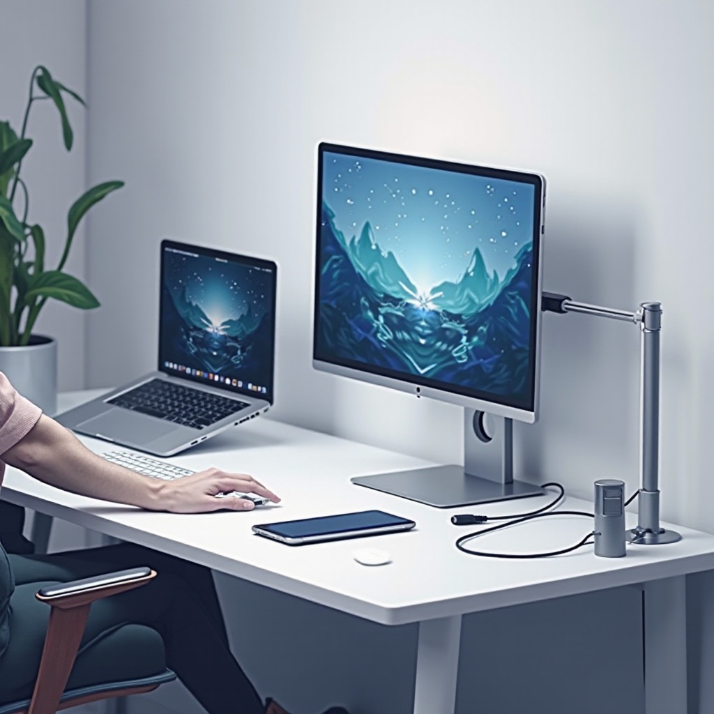 2台のコンピュータを1台のモニターに接続するケーブル