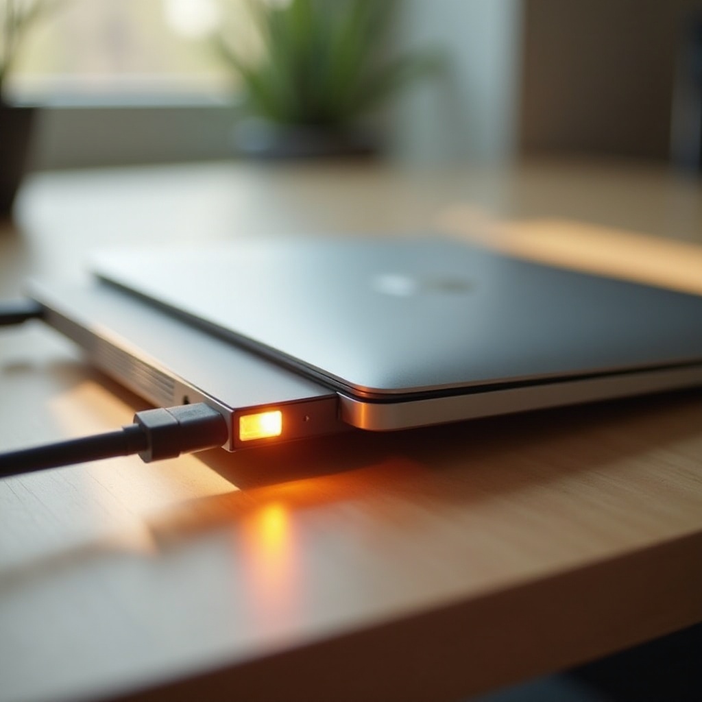 luz de carregamento do macbook laranja
