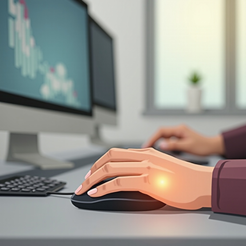 incomodidad en la muñeca ratón